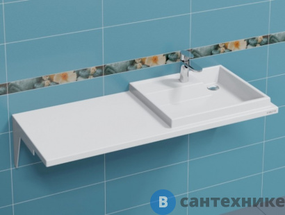 картинка Умывальник над стиральной машиной СанТа Юпитер 1200*500 правый, ш/гл без кронштейнов (900125)
