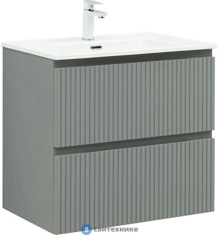 Тумба с раковиной Aquanet Джейн 70 цв.мисти грин (раковина Flat) (332535)