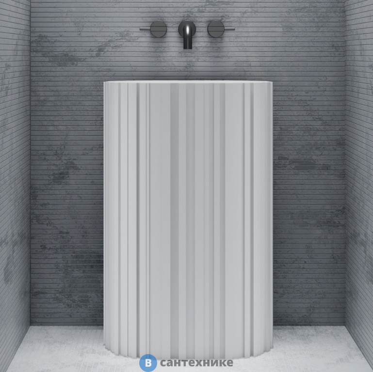 Раковина ABBER Stein AS2551-H отдельностоящая, белая матовая