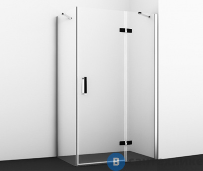 картинка Душевой уголок WasserKRAFT Aller 10H10R Black, прямоугольник, с правой распашной дверью