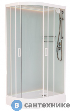 картинка Душевая кабина Frank F412R М White правосторонняя низкий поддон матовое стекло