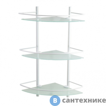 картинка Полка WasserKRAFT K-3133 white стеклянная тройная
