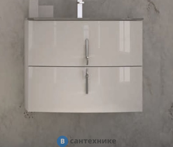 Тумба под раковину Cezares STING 42132 подвесная с двумя выдвижными ящиками, Grigio natura, 69x52x55