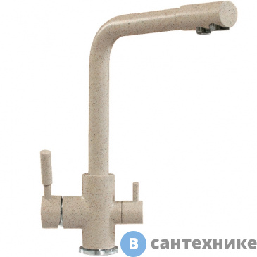 картинка Смеситель Polygran Дуо 627536 кухонный №302 песочный