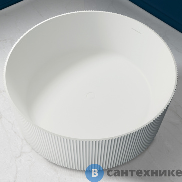 картинка Ванна ABBER Stein AS9679 150*150 из искусственного камня, белая матовая