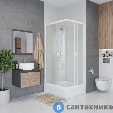 картинка Душевая кабина Niagara Promo P100/80/26Q/MT/BK (1000х800х2000)