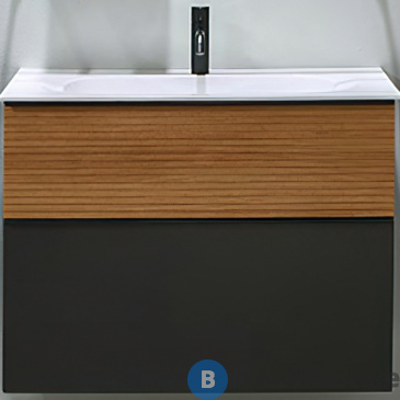 картинка Тумба Burgbad Fiumo с раковиной с 1 отв под смес. 820х490х610 мм, верхний ящик в цвете FOT52, нижний ящик и база цвет F3958, ручка G0200 (SFXN082F3958FOT52G0200C0001*1)