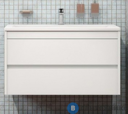 картинка Тумба под раковину Art & MAX FAMILY Family-900-2C-SO-BL подвесная с двумя выкатными ящиками, Bianco Lucido, 900x480x550, Family-900-2C-SO-BL