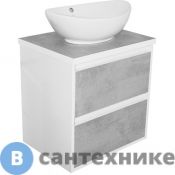 Тумба Mixline АВРОРА-60 серый камень подвесная, под умыв. Классик-60 (544264)
