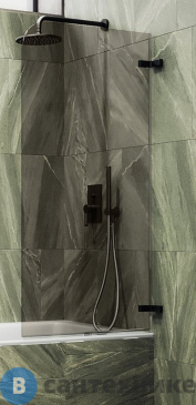 картинка Шторка для ванны поворотная на петлях MaybahGlass 1400*405 Стекло 6 мм Бронза (MGV-646-6)