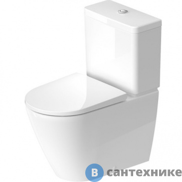 картинка Унитаз Duravit D-Neo 370x650 мм, безободковый, слив универсальный, белый (2002090000), без бачка и сиденья