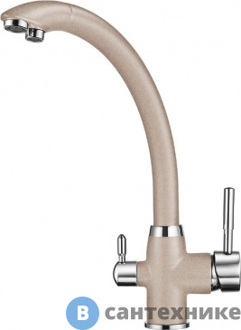 картинка Смеситель Granula 2167 антик (бежевый) для кухни