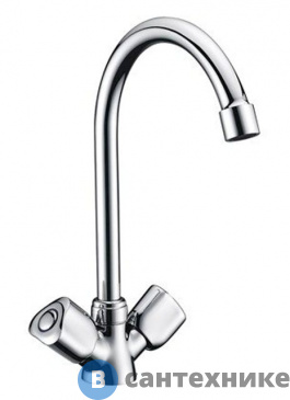 картинка Смеситель WasserKRAFT Amper 2907 для кухни с поворотным изливом латунь, хромоникелевое покрытие