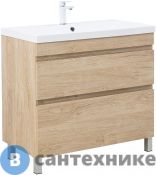 Тумба с раковиной Aquanet Нота New 90 дуб светлый (345804)