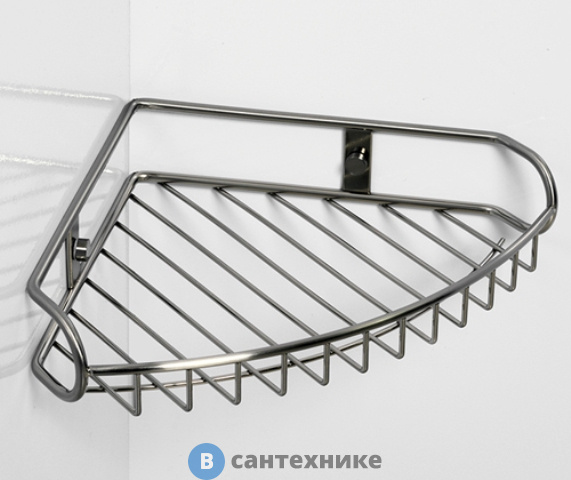 Полка WasserKRAFT K-1511 металлическая угловая нержавеющая сталь AISI 304, покрытие "матовый хром"