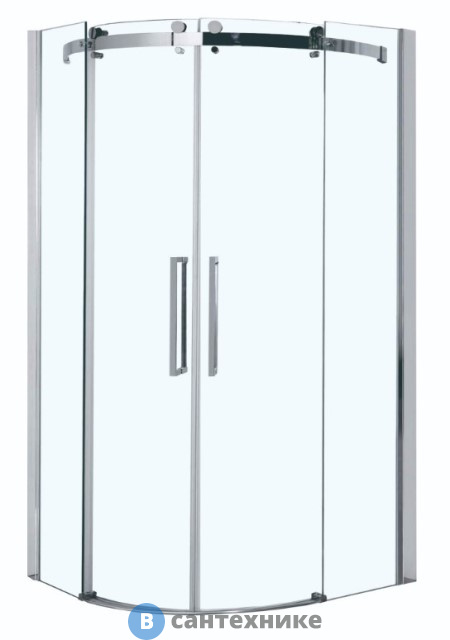 Душевое ограждение AZARIO OTTAWA 900*900*2000 без поддона (раздвиж дверь) стекло прозрач 8 мм. профиль серебро (AZ-NKE2142 900)