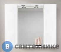 Шкаф зеркальный BelBagno 100 см MARINO-SPC-1000/750-2A-BL-P подвесной с двумя распашными дверцами с доводчиками, с подсветкой, Bianco Lucido