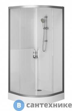 картинка Душевая кабина AM.PM Gem 90х90 W90C-333-090WTA профиль мат. хром, стекло прозрачное