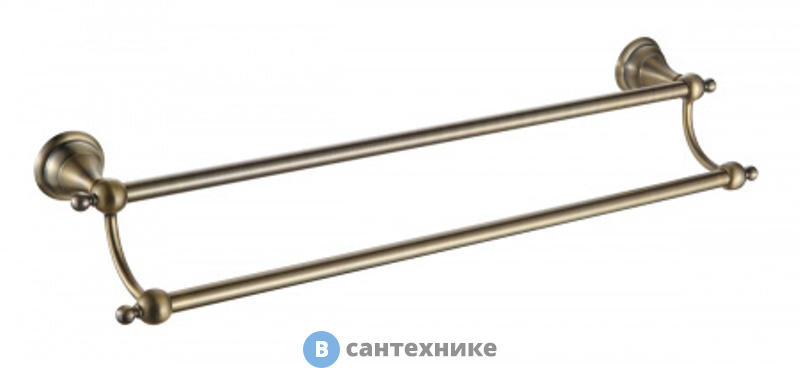Полотенцедержатель AZARIO ELVIA трубчатый двойной 60 см, бронза (AZ-91102Q)