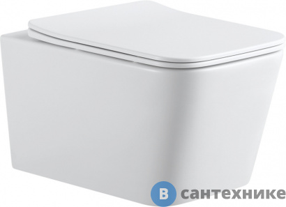 картинка Унитаз Aquanet Tavr 2.0 W с сидением (Soft Close-SLIMSEAT) подвесной с Rimless (243545)