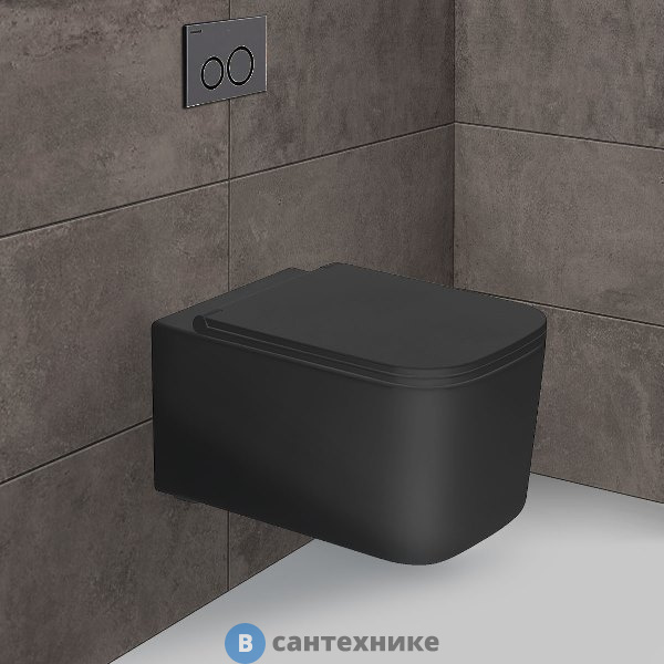 Унитаз подвесной Vincea Ultra VT1-32MB безободковый, матовый черный, ультратонкое soft-close сиденье