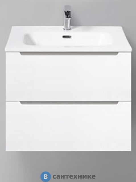 Тумба под раковину BelBagno ETNA-H60 подвесная с двумя выкатными ящиками, с доводчиками, Bianco Lucido, 600x455x600 (ETNA-H60-600-2C-SO-BL-P)