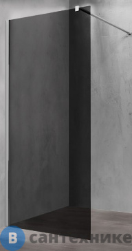 картинка Душевая перегородка Vincea Walk-In VSW-1H120CG, 1200*2000, хром, стекло тонированное