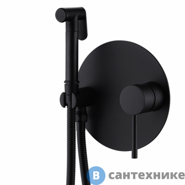 картинка Смеситель ABBER Emotion AF8826B с гигиеническим душем, черный матовый