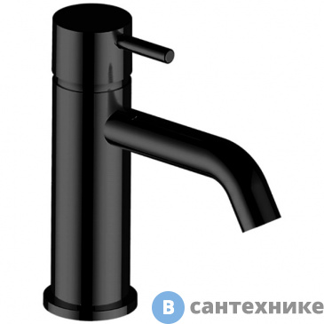 картинка Смеситель CISAL Less New однорычажный для раковины, без донного клапана, чёрный (LN00054040)