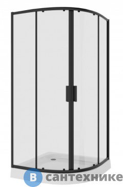 картинка Душевой уголок Niagara NG-6806-08 balck (90*90*190) полукруг, двери раздвижные, без поддона