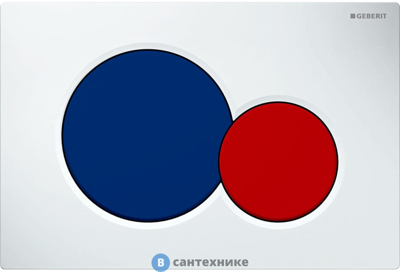 Смывная клавиша Geberit Sigma01 115.770.LB.5, двойной смыв: исполнение для детей, синий, красный