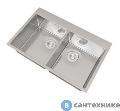 картинка Кухонная мойка Florentina Логика-НМ 800.510.20.10 сатинированная, перелив в чаше (LHM.800.510.B.20.S.10)