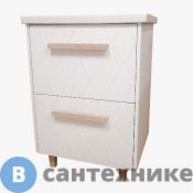 Тумба под раковину Ирлен КРИСТАЛЛ-60 ручка рейлинг дуб, белая текстур. (под ум. COMO-60) /137510/