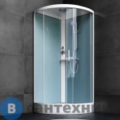 Душевая кабина АМ.РМ X-Joy W88C-401-090WT, 90x90, 1/4 круга, профиль белый, стекло прозрачное