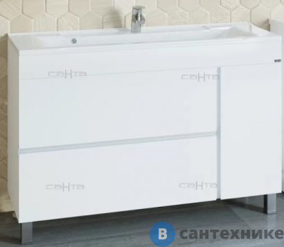картинка Тумба под раковину СанТа Марс 120 2 ящ. 1 дв. напол. ум. Елен 120 (700254)