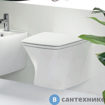 картинка Унитаз подвесной AZZURRA Hera безободковый 57х38х36,5 см, с крепежом, белый (HEVKSPE00000BI)