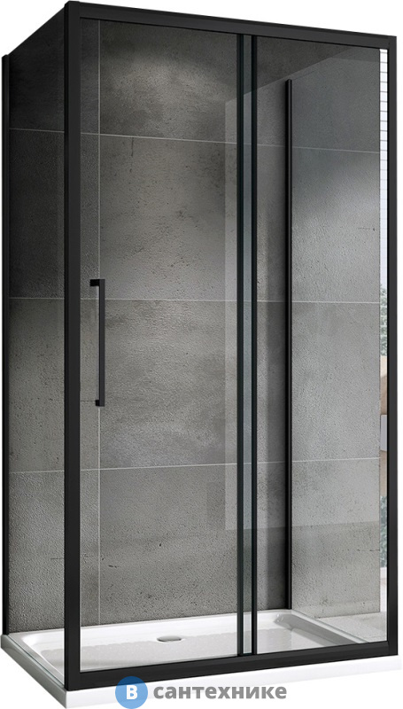 Душевой уголок ABBER Schwarzer Diamant AG30100BH-S75B-S75B 100*75*195, без поддона