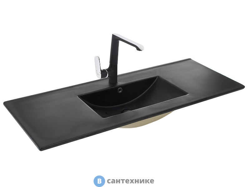 Раковина WELTWASSER DEILBACH 7506-120 MT- BL врезная (матовая чёрная) /1205х470х180/