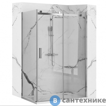 картинка Душевое ограждение Loranto CS-22111-90 90x120x190 прозрачное закаленное стекло 8 мм, Easy clean, профиль серебро, без поддона