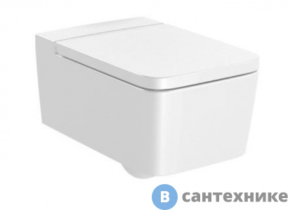 картинка Унитаз подвесной Roca INSPIRA SQUARE 346537000 безободковый /37х56х44/ (белый)