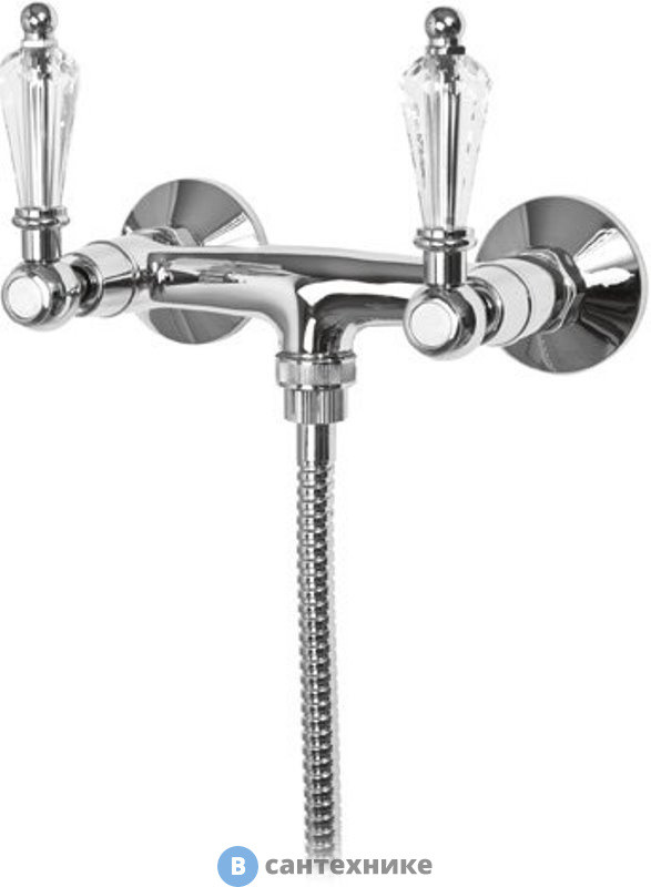 Смеситель Cezares DIAMOND-DS-01-Sw для душа, хром, ручки Swarovski