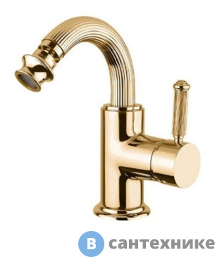картинка Смеситель Cezares OLIMP-BSM2-03/24-L на биде однорычажный c донным клапаном, золото