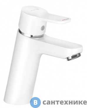 картинка Однорычажный смеситель Kludi PURE&EASY XL 372929165 на умывальник, без донн. клапана, белый