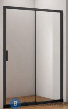 картинка Дверь в нишу Aquanet AE60-N-140H200U-BT Pleasure, 1400 мм, проф.черн.мат., стек.прозр. (225500)