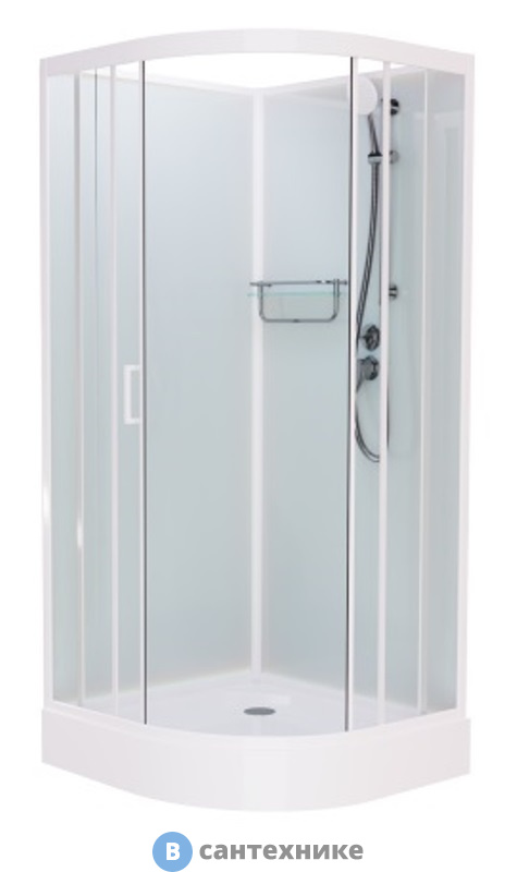 Душевая кабина Frank F420 М White б/к (без крыши) низкий поддон матовое стекло