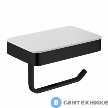 картинка Бумагодержатель ABBER Westen AA1730B с полкой для телефона, черный матовый