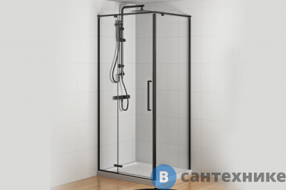 картинка Душевой уголок Royal Bath BERN-V RB90x80х195-T-BL (прозрачное) (BERN-V RB8090-T-BL)