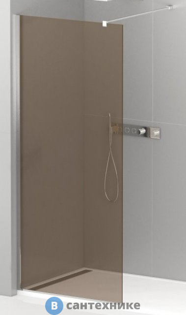 Душевая перегородка Cezares LIBERTA-L-1-100-BR-Cr с односторонним входом, стекло бронза, профиль хром, 1000x1950 мм