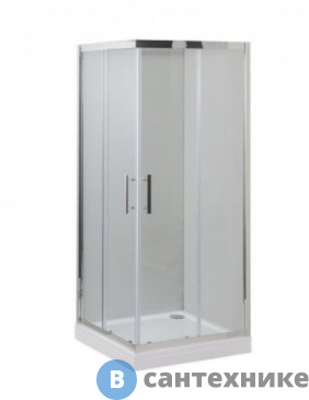 картинка Душевая шторка Aquanet NPE1142 DELTA CUBE (1000х1000х2000) нержавеющая сталь стекло прозрачное 8 мм (183843)