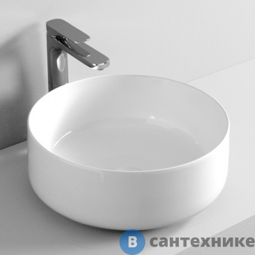 картинка Раковина ArtCeram COGNAC накладная , 42 см, без отв под смеситель, без слив-перелива, белый (COL001 01 00)